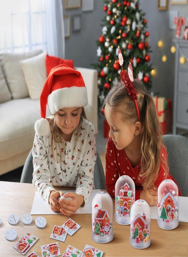 Yuntau 12 Set Christmas Gingerbread House Snow Globe Craft Kit for Kids Make Your Own Gingerbread House Snow Globes Holiday Glitter Making Kit Plastic DIY Kit for Home Activities - Image 5